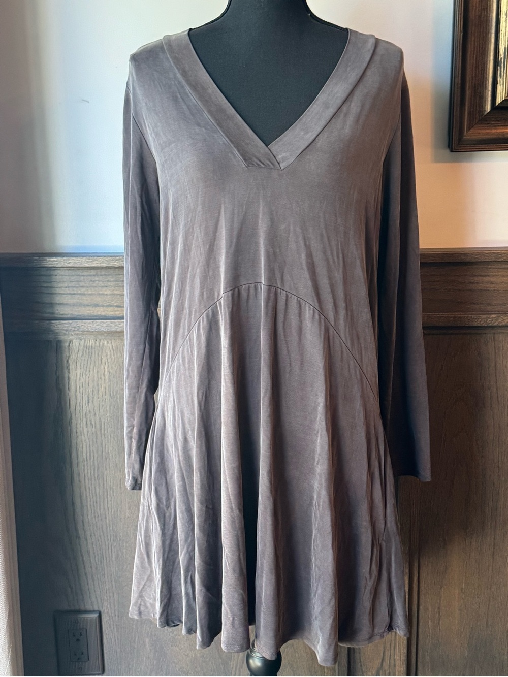Anthropologie Dolan West Coast V-Neck Long Sleeve Swing Dress Medium - Picture 2 of 7